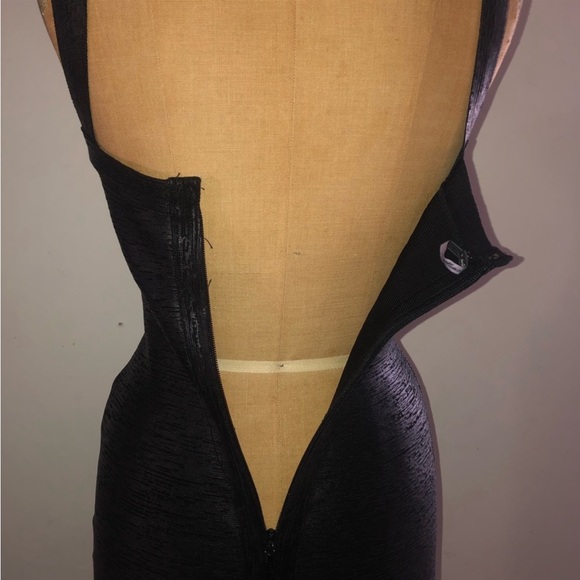 [Gstudio] Black Leather effects Cutout Sexy Bandage Body-con Mini Corset Dress - Picture 9 of 16